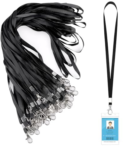 Schlüsselband Schwarz, 46cm, 100 Stück