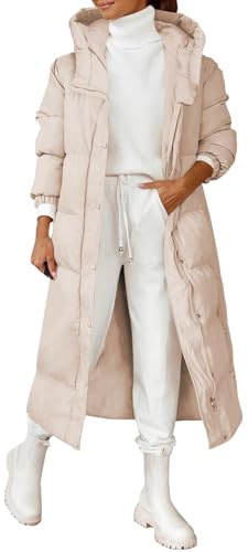 Genérico parkas mujer invierno Abrigos Mujer Invierno Chaqueta Con Cremallera De Piel Sintética Cálido Larga Plumifero Cortavientos Con Bolsillos Plumiferos plumas largo