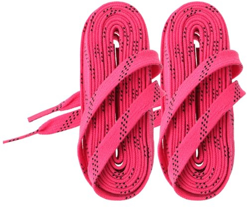 Kisangel Lacets Résistants de Hockey Cirés pour Patins à Glace roulettes, 1 Paire Rose, Adaptés aux Activités Sportives sur Glace