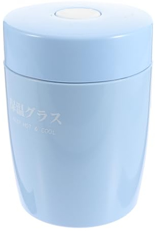 BESPORTBLE Insulated Breakfast Cup and Portable Soup Jar, 350ml Food Container with Airtight Seal, Sky Color Heat Preservation Milk and Porridge Cup for Travel and Meal Prep
