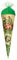 ROTH Geschenk-Schultüte klein Veganosaurus 22 cm - rund Tüllverschluss - Zuckertüte Schulanfang
