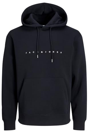 JACK & JONES JJESTAR JJ sweat Hood NOOS huvtröja för män, svart, L, svart, L
