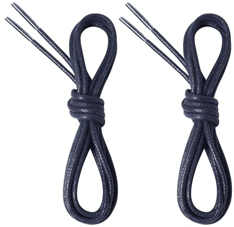 CCSOFTIME 2 Paar Runda Vaxade Skosnören Vaxade Läder För Herrskor och Finskor och Klänningsskor och Läderskor och Arbetsskor,ø2.5mm Högkvalitativa Slitstarka Skosnören För Man och Kvinna