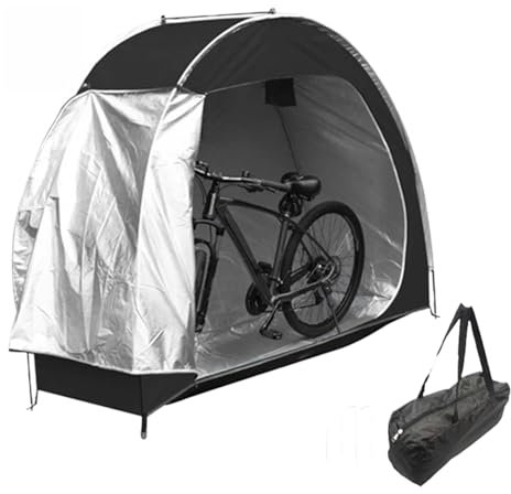 Tenda per biciclette, capannone per bici Oxford impermeabile UV, tenda portatile Tenda di archiviazione incorporata e finestre di ventilazione, coperture per bici per la tettoia da bici da stoccaggio