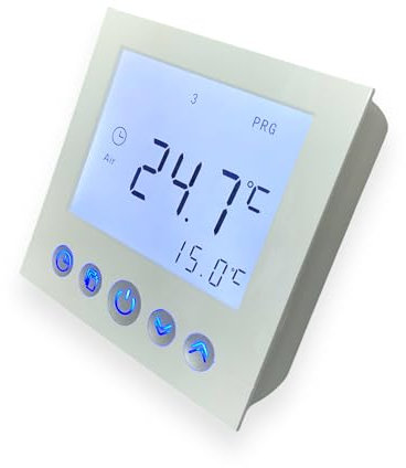 SM-PC®, Digital Thermostat Raumthermostat Fußbodenheizung Wandheizung LED weiß Aufputz #877