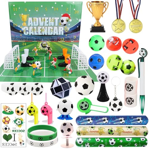 Adventskalender fotboll 2025 adventskalender leksaker barn fotboll tema världscup adventskalender 2025 spel julklappar för pojkar och flickor 4 5 6 7 8 9 10 år