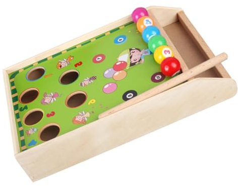 MAJORMENCH Mini Pool Table Playset Desktop Billiard with Smooth Felt Surface Small Interactive Ball Game Kit for Preschool Travel and Family Fun