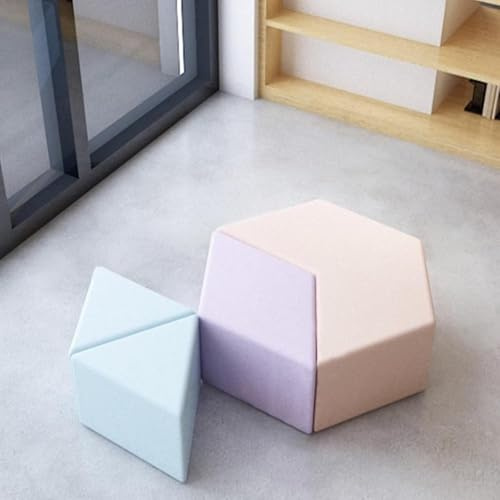 MPLFHSYOS Divano Angolare Modulare Triangolare In Tessuto Di Cotone E Lino Con Struttura In Legno Massello, Panca Componibile For Reception, Hall, Sala D'attesa E Istituti Di Formazione(A)