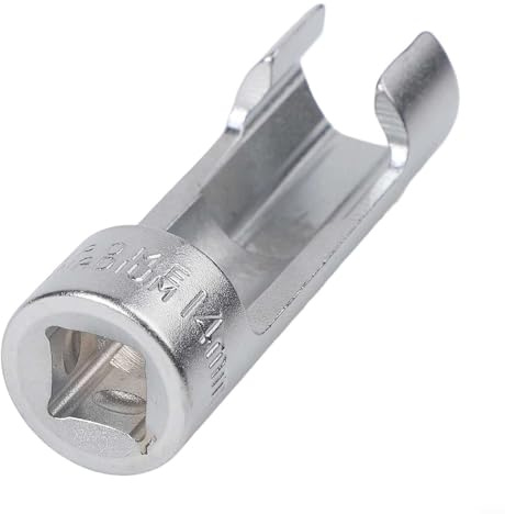 Trurovem Injector Removal Tool 10-19mm Open End Crowfoot Wrench Set, 3/8 Inch Drive Line Union Nut Socket for Auto Oxygen Sensor, Chrome Vanadium Steel(14mm)
