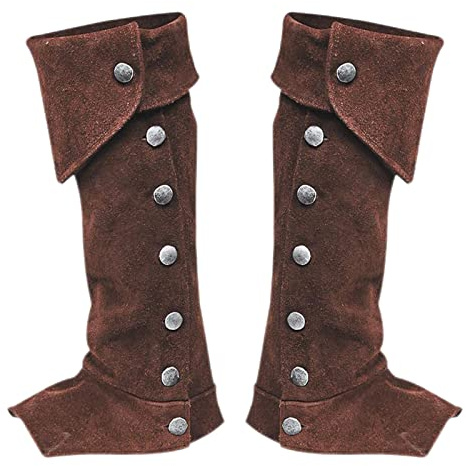 Fxzqgnh Botas Cubiertas Zapatos Pirata Medieval Convención Protectora Knight Impermeable Material Cuero Sintético Adecuado para Carnavales Ev, marrón