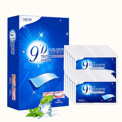 Tiras Blanqueadoras Dientes, 28 Piezas Elimina Las Manchas de Café Tabaco | Blanqueador Dental, Bandas Adhesivas Seguras para Esmalte, 14 días Tratamiento Sabor, Sabor Menta, Refresca Respiración