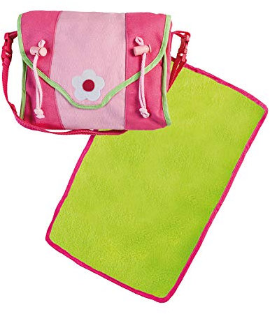 Heless 977 - Wickeltasche für Puppen, mit separater Wickelunterlage und Windel, 3 teilig