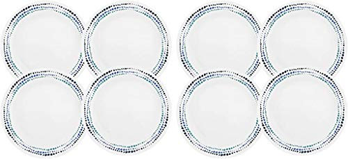 Corelle Livingware Ocean Blues Dinner Plates, 26 cm, Pack of 8