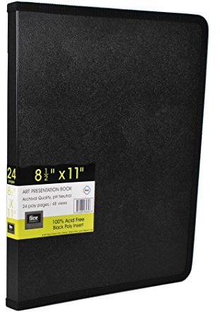 Filexec Products Art Presentation Book, 8.5x11, 24Page/48 Views (93230),Black