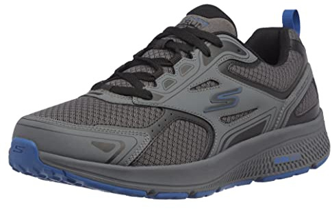 Skechers mens Gorun Consistent - Athletic Workout Running Walking Shoe With Air Cooled Foam Sneaker, Charcoal/Blue, 12 X-Wide US