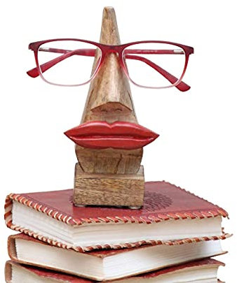 Ajuny Handgefertigter Brillenhalter aus Holz – Dekorativer Brillenständer Sonnenbrillenständer Organizer für Zuhause Büro Schreibtisch Dekoration Geschenk (Lippen Design)