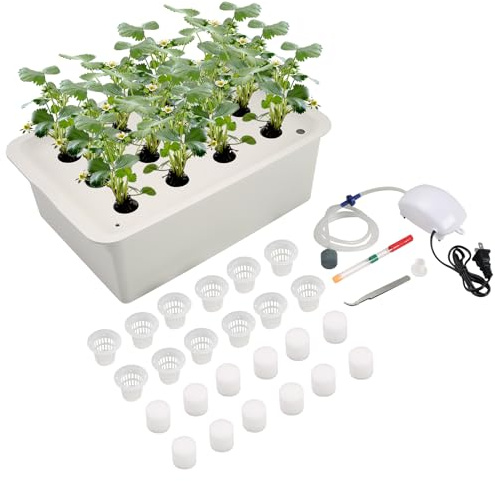 NATGAI Hydroponic System Growing Kit with Air Pump 12 Holes Soilless