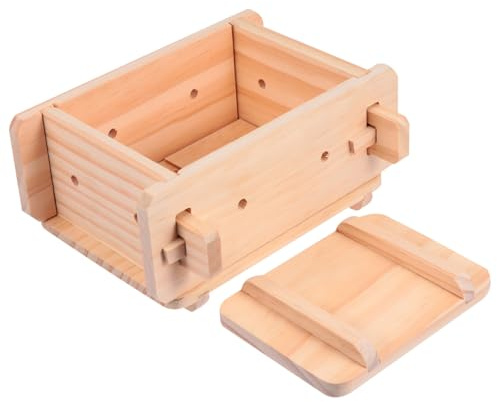 Hemoton Wooden Tofu Mold Frame 8.66X7.67X4.13In Tofu Maker Pressing Mold for Homemade Soy Curd Cheese Making Kitchen Tool