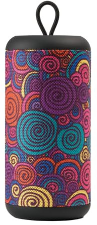 Music Sound | SPEAKER Vertical | Speaker Bluetooth 5.0 Outdoor - 5 Watt di Potenza - PlayTime 4 Ore - Ricarica 1,5 Ore - Entrate micro SD, USB key e Cavo AUX - Fantasia Cerchi