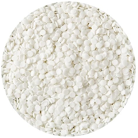 BrandNewCake® Mini Confettis Comestibles Blancs Ø4mm 60g - Décoration de Gâteau - Sprinkles - Parfait pour la Pâtisserie