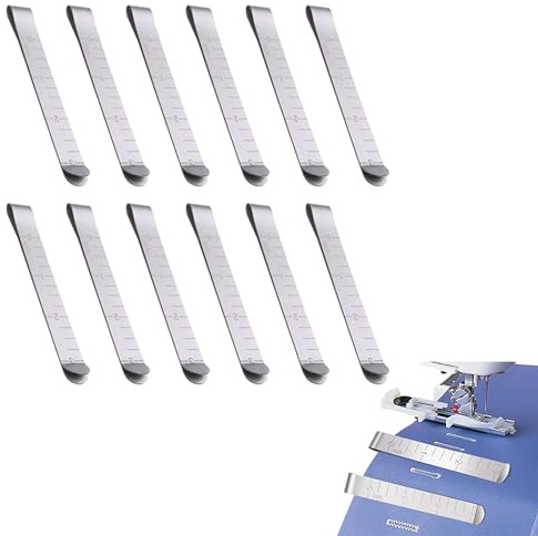 12 Pezzi Clip In Acciaio Inox Per Cucito,Clip Da Cucire In Acciaio Inox,Mollette Da Cucito In Acciaios Inoxs,Misurazione Righello Forniture,Righello Misurazione,Marcatori E Accessori,Kiuiom