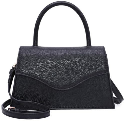 Milisente Clutch dam konstlack läder kvällsväska för bröllop liten kuvertväska handväska med axelrem, 338-2 svart