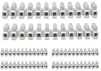 HALOTEC Connettori Elettrici 6 Pezzi | Connessione Sicura 24A 4mm² | Polipropilene Bianco Isolante | Resistenza Alta | Uso Domestico Industriale | Anti-Scintilla | Facile Installazione Morsettiere