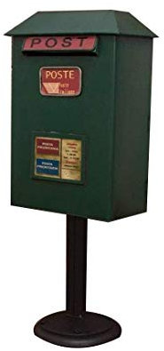LXTIN Wall Mount Mailbox, Floor-Standing Mailbox, Vintage Wrought Iron Waterproof Mailbox - Height 50cm