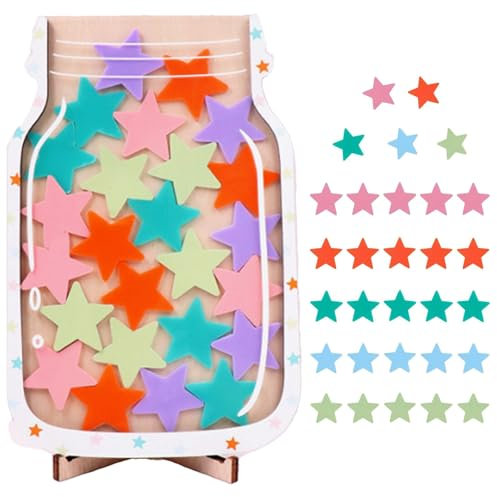 Bdfgh Reward Jar with Stars for Children, Potty Training Reward Chart Behaviour Charts Rewards Incentive System for Kids, Sticker Tokens for Toddler Toilet Training, Chores, Routine, Bedtime, Class