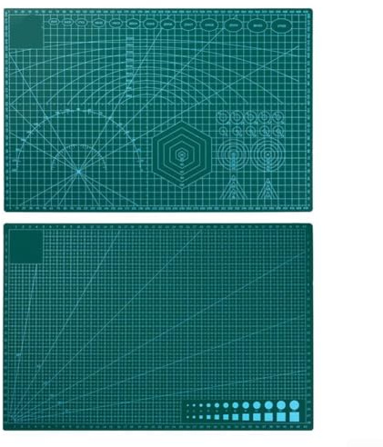 Eawfgtuw Tapis de découpe double face, A-2, A-3, A-4, A-5, planche auto-cicatrisante de 3 mm d'épaisseur, tapis de couture flexible lavable, outil de découpe, imperméable et antidérapant (A-3 vert)