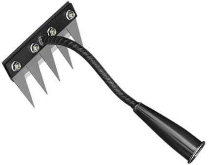 Rateau de Désherbage, Rateau Jardin Râteau de Déchaumage pour Le Jardinage, Outil de Disvant de La Griffe Rateau de Désherbage Berthaus, Outillage de Jardin pour Désherber, Ameublir, Semence, 5 Dents