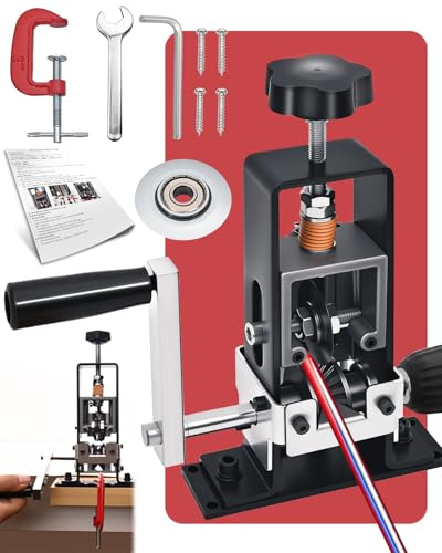 Vorhixa Wire Stripper Machine, 0.06-1 inch Manual Wire Stripping Machine with Replacement Blade, Drill Powered Hand Crank Cable Stripper Tool for Electric Cable Stripping & Scrap Copper Recycling