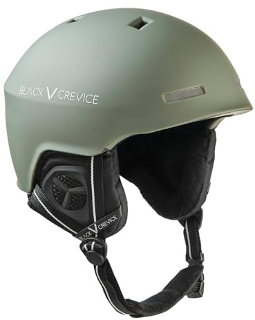 BLACK CREVICE Casco de esquí Aspen I Casco a Prueba de Golpes de diseño Deportivo I Casco de esquí Unisex I Casco de Snowboard y esquí Transpirable I Talla Ajustable