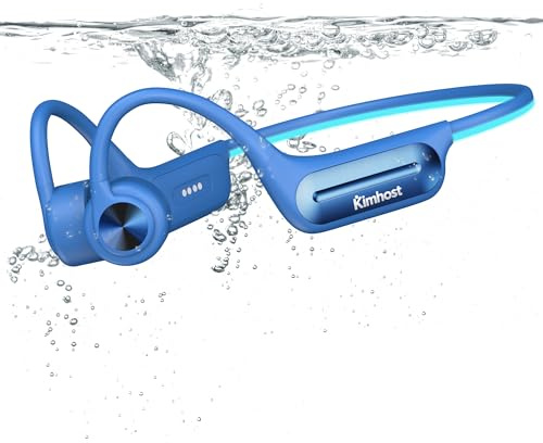 KIM HOST Knochenschall Kopfhörer Schwimmen IP68 Wasserdicht, 32GB Speicher MP3-Player & Bluetooth 5.4, Open Ear Sportkopfhörer Unterwasser für Schwimmen, Laufen, Training & Surfen