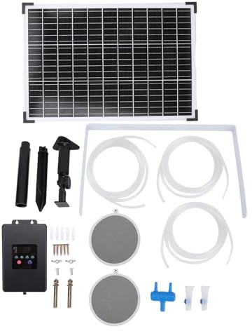 Sxhlseller Bomba Aireadora de Estanque con Energía Solar de 30 W para Acuario de Peces, Kit de Oxigenación para Estanques Exteriores