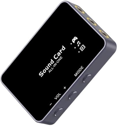 Alksubbm Adaptador auditivo USB para tarjeta de sonido, estación de acoplamiento avanzada con chip para amplificación y optimización de auriculares, tarjeta dinámica