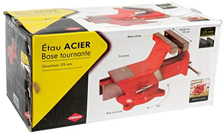 Cogex 64356 - Tornillo de banco con base giratoria (acero)