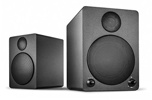 Wavemaster Cube black Regal-Lautsprecher-System (50 Watt) mit Bluetooth-Streaming Aktiv-Boxen Nutzung für TV/Tablet/Smartphone schwarz (66320)