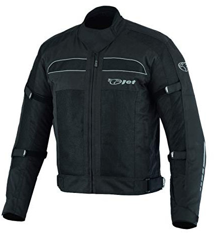 Jet Giacca Giubbotto Moto Uomo Estiva Maglia Catarifrangente Con l'armatura Air Flow COLT (M (EU 48-50), Nero)