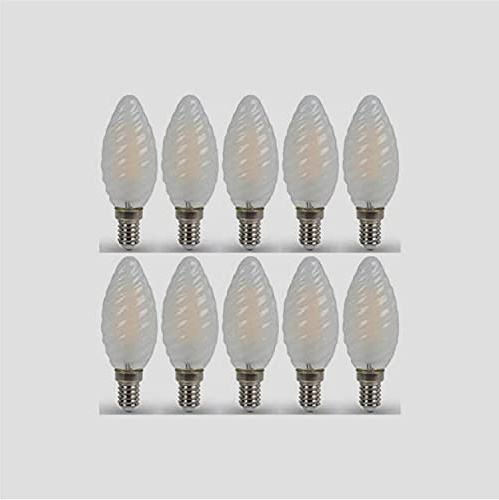 Lot de 10 ampoules LED tortillon 4,5 W 450 LM E14 2700 K verre smer.