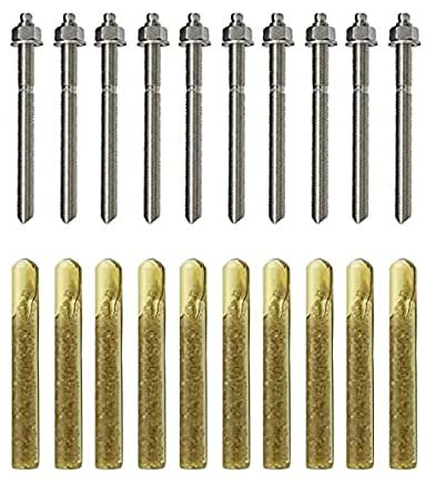 BATIFIX Verbundanker Set 10 Stück, Patrone + Ankerstange - Edelstahl A4 oder verzinkt I Styrolfrei Option 1 I Schwerlast-Anker I Schwerlast-dübel I Gewinde (Edelstahl V4A, M8 x 110)