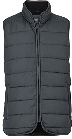 Gilet imbottito trapuntato da uomo con esterno in poliestere riciclato, Grigio scuro, XL
