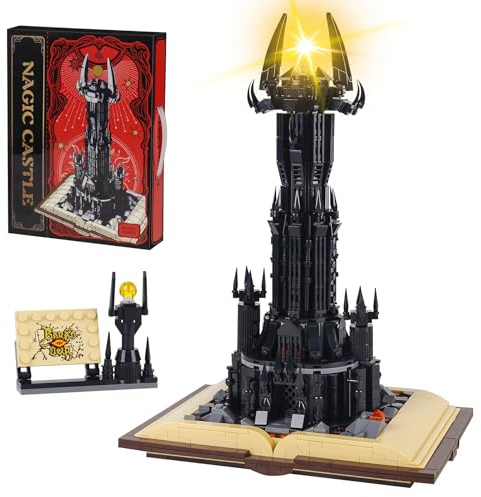 Le Seigneur des Anneaux, Blocs de construction, Jouet, Architecture, Tour Sombre, Livre Magique, Jeu de Construction Meilleur Cadeau pour 12 Enfants, Filles ou Adultes (Compatible avec Lego)