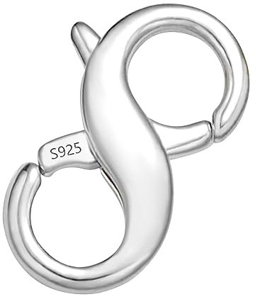 ALEXCRAFT Kettenverschluss Silber 925 Verbindungsschnallen Schmuck Verschluss Für Halsketten Armband DIY Schmuckherstellung 9 * 18mm