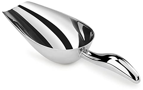 Metal Ice Scoop for Freezer - Small Ice Scoop for Ice Machine,6 OZ Stainless Steel Ice Scoop,Ice Cube Scoop for Freezer Bin,Thick,Heavy Duty,Dishwasher Safe