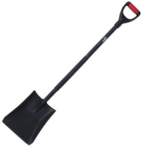 siwitec Gartenschaufel SG-230 aus Stahl für Schüttgut | ergonomischer T-Griff und Schaftwinkel | Länge: 118cm | Spaten | Garten | Bauschaufel | Arbeitsschaufel