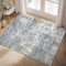 HUGEAR Maschine Waschbarer Bereich Teppich 60 x 90 cm Grau - Eingangsbereich Eingangstür Matte Küche Innen Akzent - Moderner Abstrakter Low Pile Distressed Wurf Teppich Für Wohnzimmer
