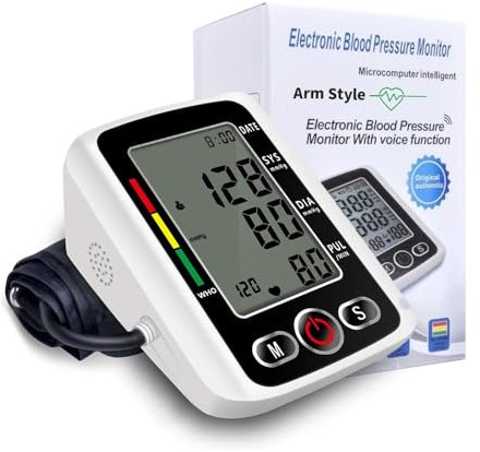 YANGUN Blood Pressure Monitor with BP Cuff, Blood Pressure Machine with Dual User Mode 2 x 99 Memories, Upper Arm Blood Pressure Machine with Voice Broadcasting, Blood Pressure Monitor for Home