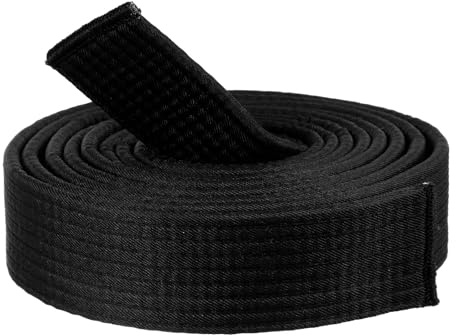 CIATBYYJ 280cm Double Wrap Black Belts Durable Cotton-Polyester Blend Martial Arts Belts for Karate Judo Taekwondo Karate Belt for Kids Adults Universal Fit Trainning Competition (Black)