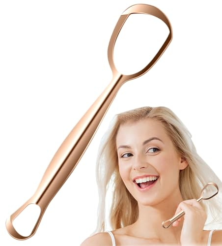 Raspadores de lengua de cobre, raspador de lengua de metal para adultos, herramienta de cuidado bucal, herramienta de cuidado de la en forma de abanico para mejorar la higiene, limpieza diaria
